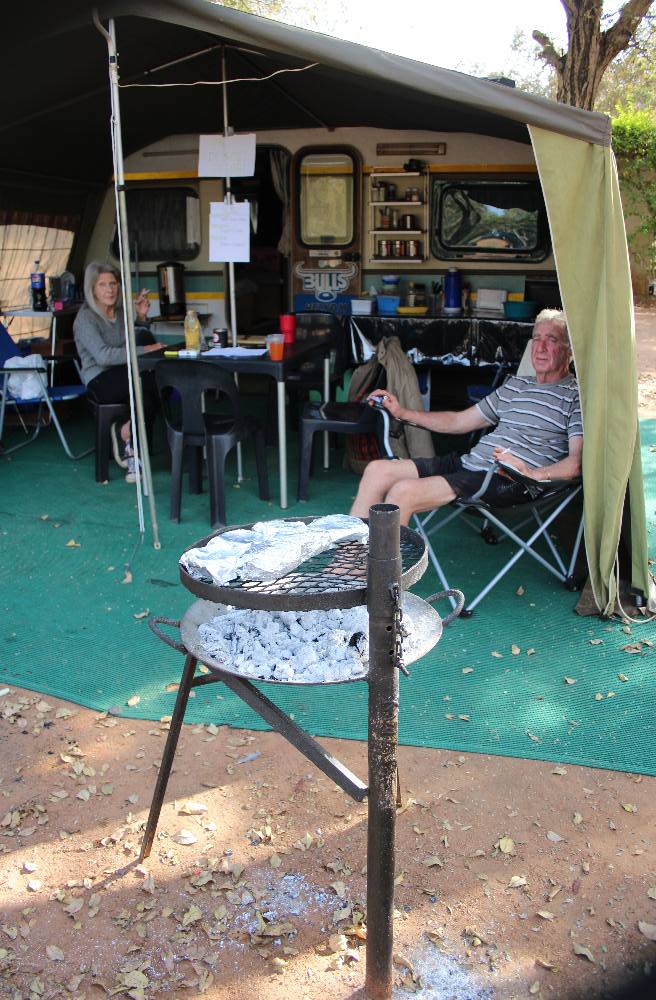 CCSA Magalies Region member relaxing with a braai at a caravan rally