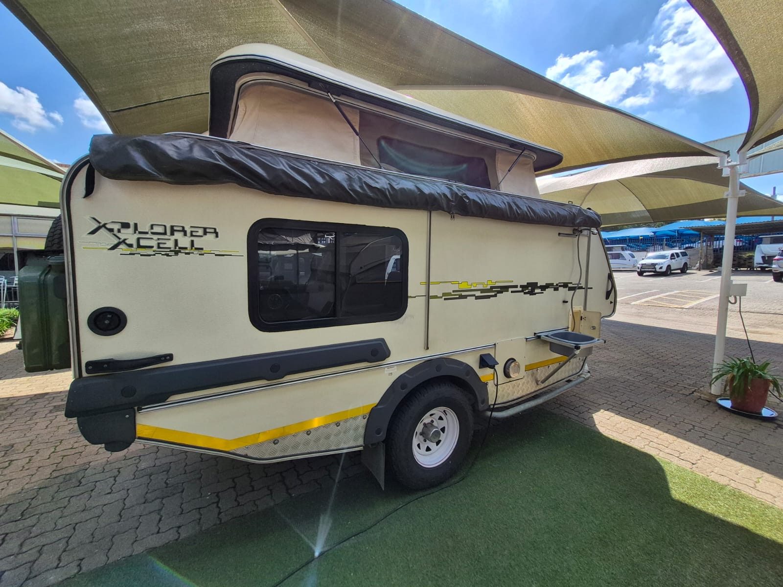 Jurgens Xplorer Xcell on-road pop-top caravan, ideal for Golden Gate Highlands