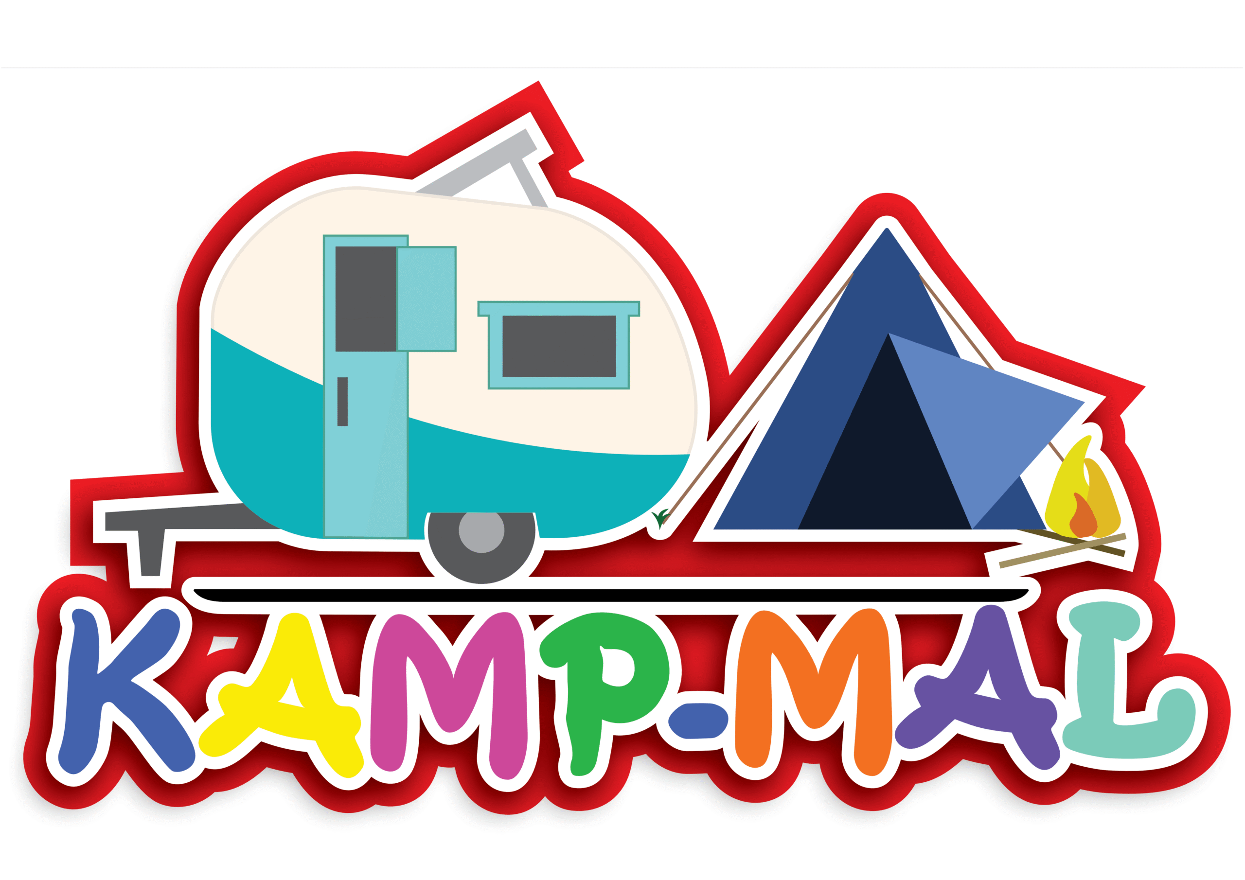 Kamp-Mal logo met karavaan en tent